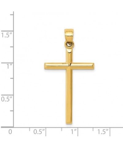 14k Yellow Gold Simple Classic Cross Pendant Charm 39mm $44.63 Pendants