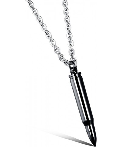 Bullet Necklace Stainless Steel Memorial Keepsake Pendant Necklace Black $9.44 Necklaces