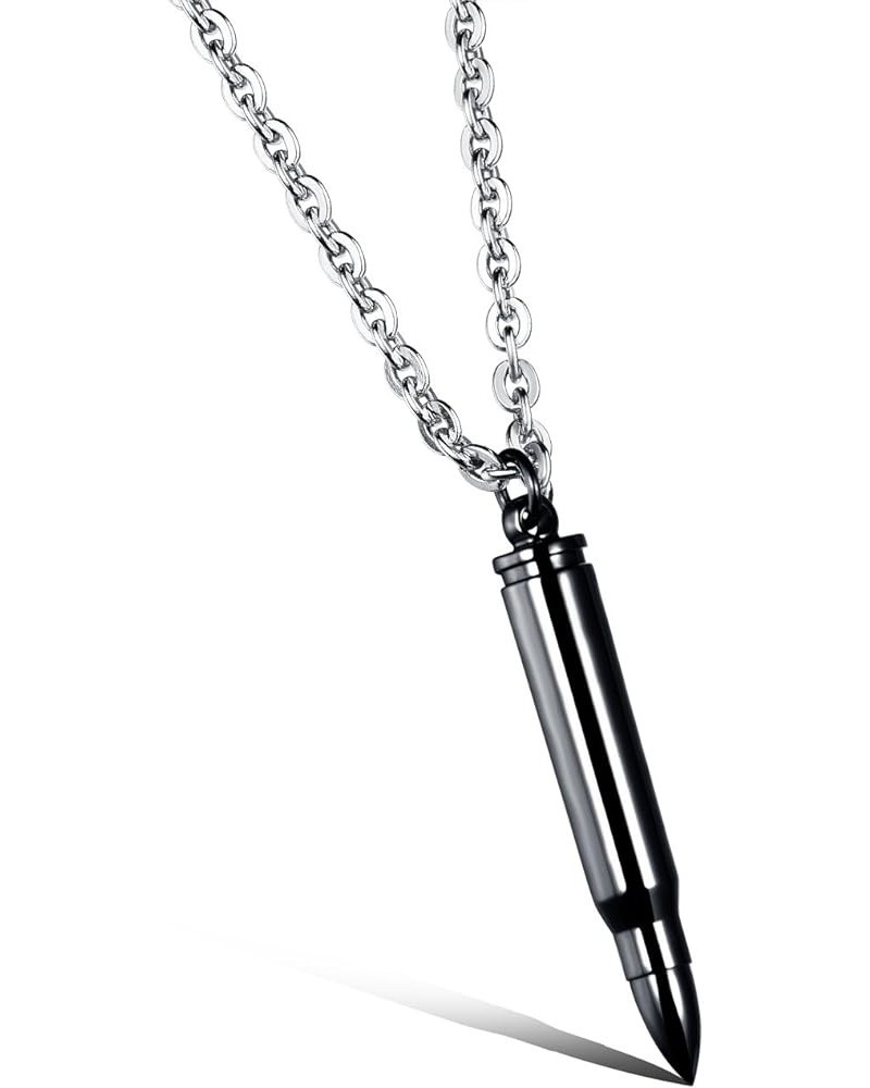 Bullet Necklace Stainless Steel Memorial Keepsake Pendant Necklace Black $9.44 Necklaces