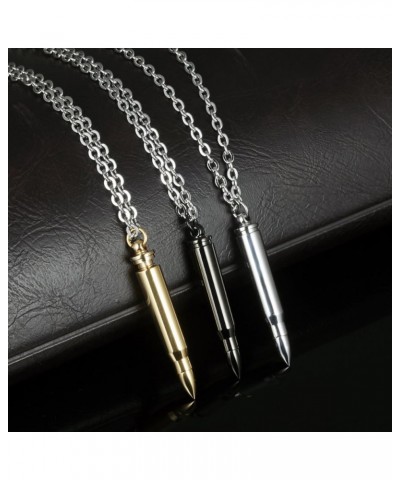 Bullet Necklace Stainless Steel Memorial Keepsake Pendant Necklace Black $9.44 Necklaces