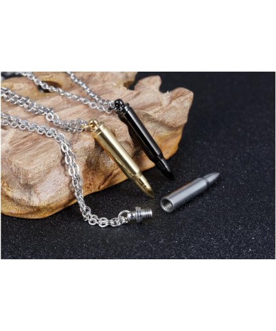 Bullet Necklace Stainless Steel Memorial Keepsake Pendant Necklace Black $9.44 Necklaces