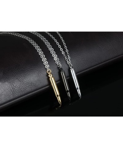 Bullet Necklace Stainless Steel Memorial Keepsake Pendant Necklace Black $9.44 Necklaces