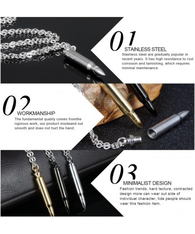 Bullet Necklace Stainless Steel Memorial Keepsake Pendant Necklace Black $9.44 Necklaces