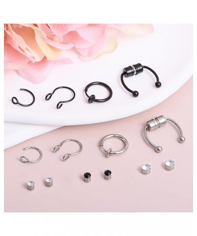 Fake Nose Ring Fake Piercings Fake Nose Rings Nose Cuffs Fake Nose Piercing Fake Nose Hoop Faux Nose Rings for Women Faux Nos...