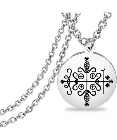 Voodoo Veve Sigil Necklace Jewelry Witchy Pendant Amulet Talisman Charm Necklace Papa L necklace $10.38 Necklaces