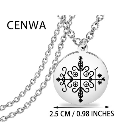 Voodoo Veve Sigil Necklace Jewelry Witchy Pendant Amulet Talisman Charm Necklace Papa L necklace $10.38 Necklaces