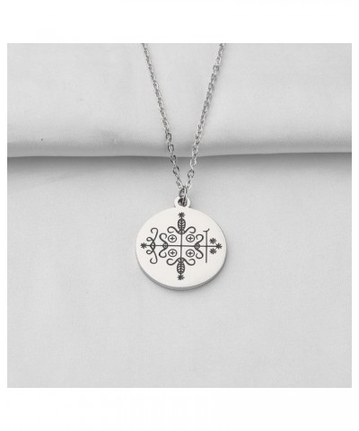 Voodoo Veve Sigil Necklace Jewelry Witchy Pendant Amulet Talisman Charm Necklace Papa L necklace $10.38 Necklaces