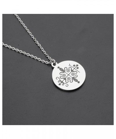 Voodoo Veve Sigil Necklace Jewelry Witchy Pendant Amulet Talisman Charm Necklace Papa L necklace $10.38 Necklaces