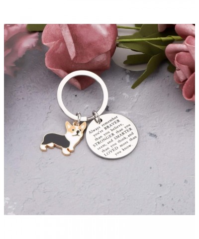 Corgi Lover Gift You are Braver Stronger Smarter Than You Think Keychain Inspirational Gift Dog Lovers Gift Sliver $9.00 Pend...