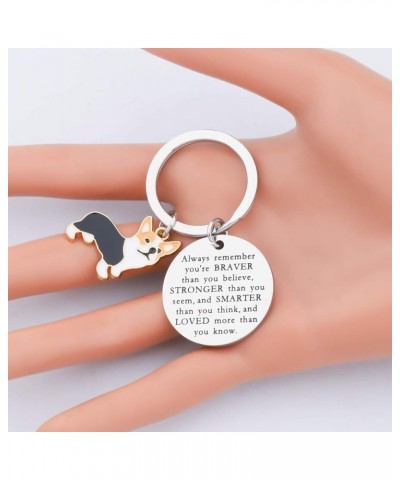 Corgi Lover Gift You are Braver Stronger Smarter Than You Think Keychain Inspirational Gift Dog Lovers Gift Sliver $9.00 Pend...