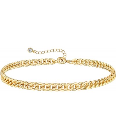 Women Anklet Adjustable Beach Ankle Chain Gold Alloy Foot Chain Bracelet Jewelry Gift Cuban(5mm) $5.21 Anklets