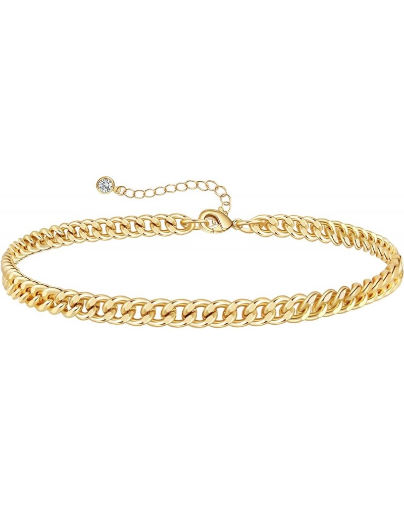 Women Anklet Adjustable Beach Ankle Chain Gold Alloy Foot Chain Bracelet Jewelry Gift Cuban(5mm) $5.21 Anklets