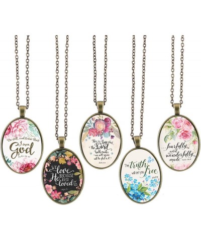 Inspirational Necklace for Women Mom Christian Gift Faith Necklace Religious Scripture Jewelry 5pcs Bible Verses 2 Zinc $9.53...