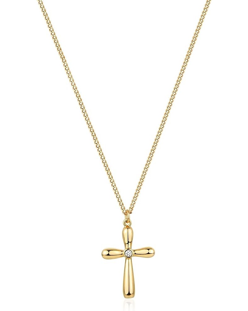 14K Gold Plated Cross Pendant Necklace for Women Delicate Necklace Jewelry Gifts inflatable cross $8.84 Necklaces