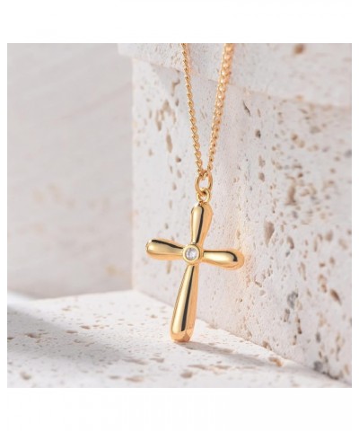 14K Gold Plated Cross Pendant Necklace for Women Delicate Necklace Jewelry Gifts inflatable cross $8.84 Necklaces