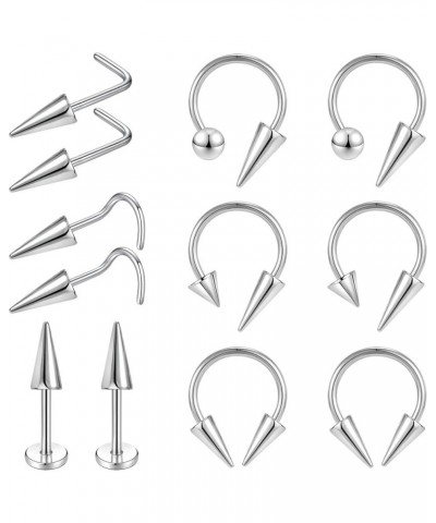 16G Long Spike Septum Rings Surgical Steel Nose Rings Nose Piercings Nipple Rings Lip Rings Helix Tragus Daith Rook Conch Pie...