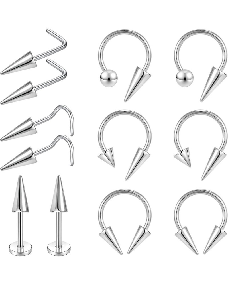 16G Long Spike Septum Rings Surgical Steel Nose Rings Nose Piercings Nipple Rings Lip Rings Helix Tragus Daith Rook Conch Pie...