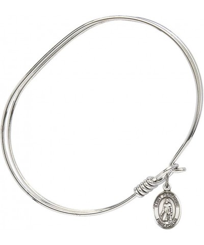 Oval Eye Hook Bangle Bracelet w/St. Peregrine Laziosi in Sterling Silver 7.0 Inches $27.87 Bracelets