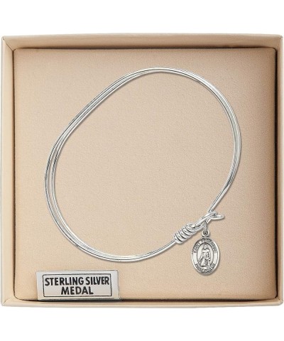 Oval Eye Hook Bangle Bracelet w/St. Peregrine Laziosi in Sterling Silver 7.0 Inches $27.87 Bracelets