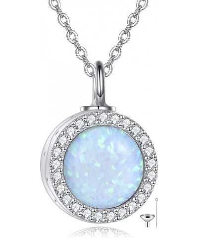 Opal/Turquoise Urn Necklaces for Ashes Sterling Silver Opal Cremation Jewelry for Ashes Memory Jewelry for Women Opal $27.02 ...