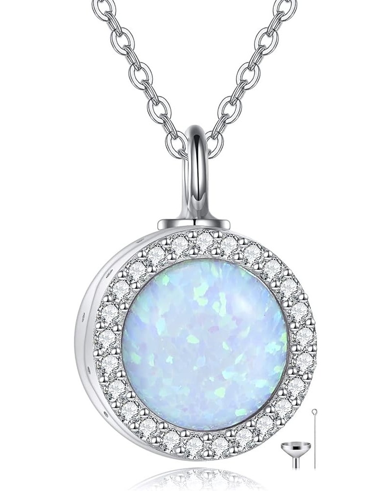 Opal/Turquoise Urn Necklaces for Ashes Sterling Silver Opal Cremation Jewelry for Ashes Memory Jewelry for Women Opal $27.02 ...