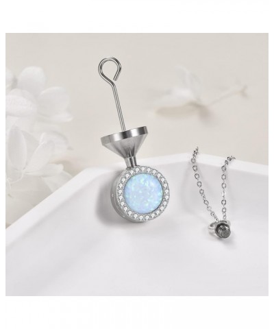 Opal/Turquoise Urn Necklaces for Ashes Sterling Silver Opal Cremation Jewelry for Ashes Memory Jewelry for Women Opal $27.02 ...