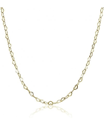 Sterling Silver Heart Link Chain Necklace, 16 inches 20 inches 24 inches or 30 Inches 16 Inches Yellow Gold $22.79 Necklaces