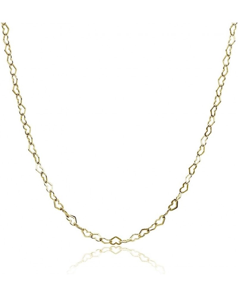 Sterling Silver Heart Link Chain Necklace, 16 inches 20 inches 24 inches or 30 Inches 16 Inches Yellow Gold $22.79 Necklaces