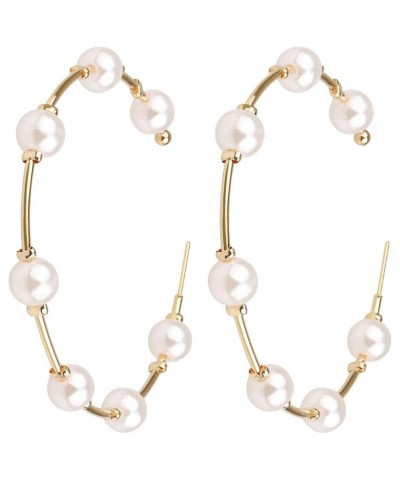 Pearl Hoop Earrings for Women Fashion Hypoallergenic Girls Pearl Earrings Drop Dangle Earrings Jewelry Gifts $8.09 Earrings