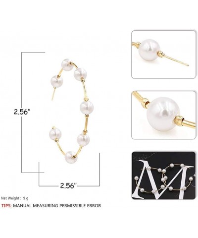 Pearl Hoop Earrings for Women Fashion Hypoallergenic Girls Pearl Earrings Drop Dangle Earrings Jewelry Gifts $8.09 Earrings