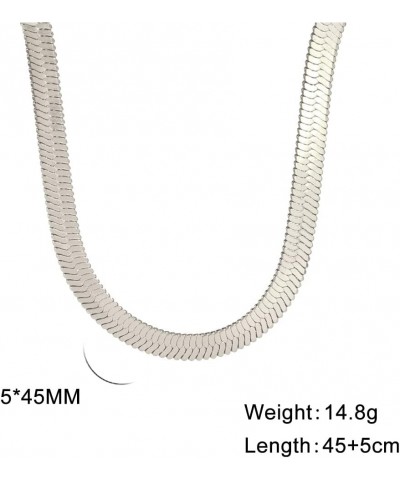 Herringbone Chain Necklaces for Men Women, Stainless Steel Gold Silver Snake Chain Choker Necklaces Jewelry Gifts 18 Inches W...