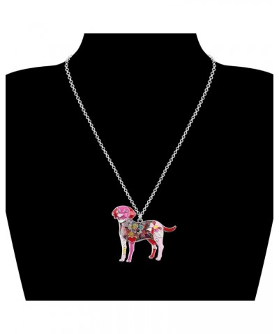 Cute Black Labrador Retriever Necklace Pendant Zinc Alloy Enamel Puppy Dog Lab Jewelry Gifts Charm for Women Girls Rose $9.27...