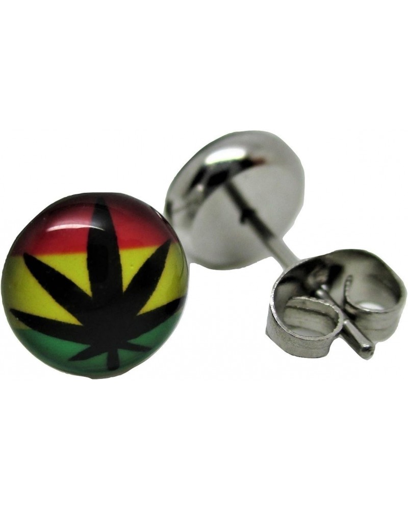 One Love Pot Leaf Stud Post Earrings - New - Pair! $5.39 Earrings