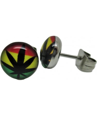 One Love Pot Leaf Stud Post Earrings - New - Pair! $5.39 Earrings