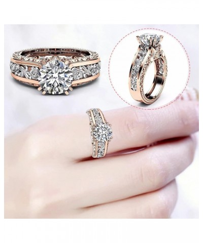 Plus Size Rings for Women Size 11 12 Gold Ring Jewelry Plated Alloy Gift Color Ladies Rose Ring Separation Rings (White, 11) ...