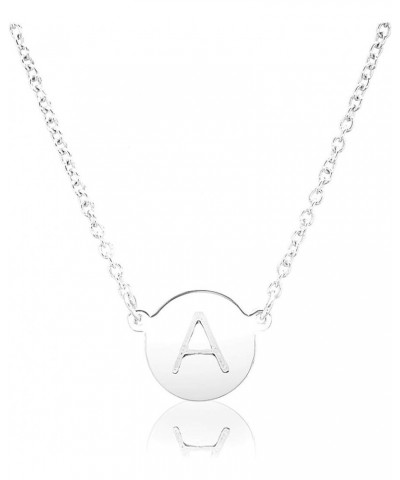 ROUND DISK INITIAL Necklace Silver: A $19.46 Necklaces