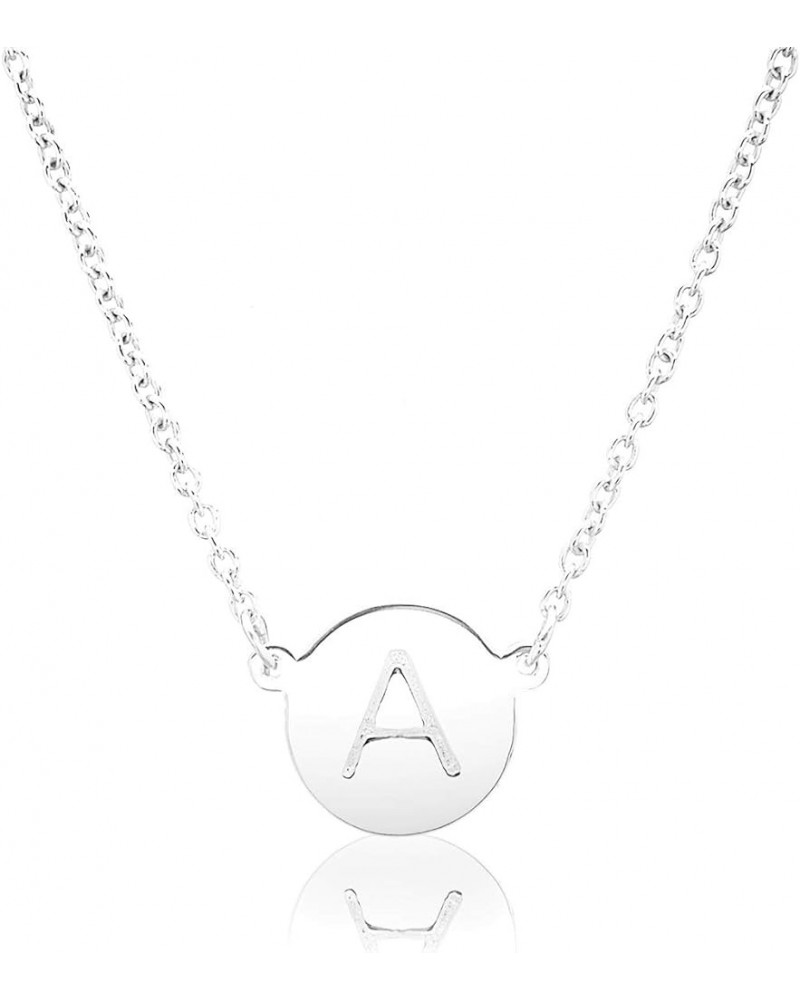 ROUND DISK INITIAL Necklace Silver: A $19.46 Necklaces