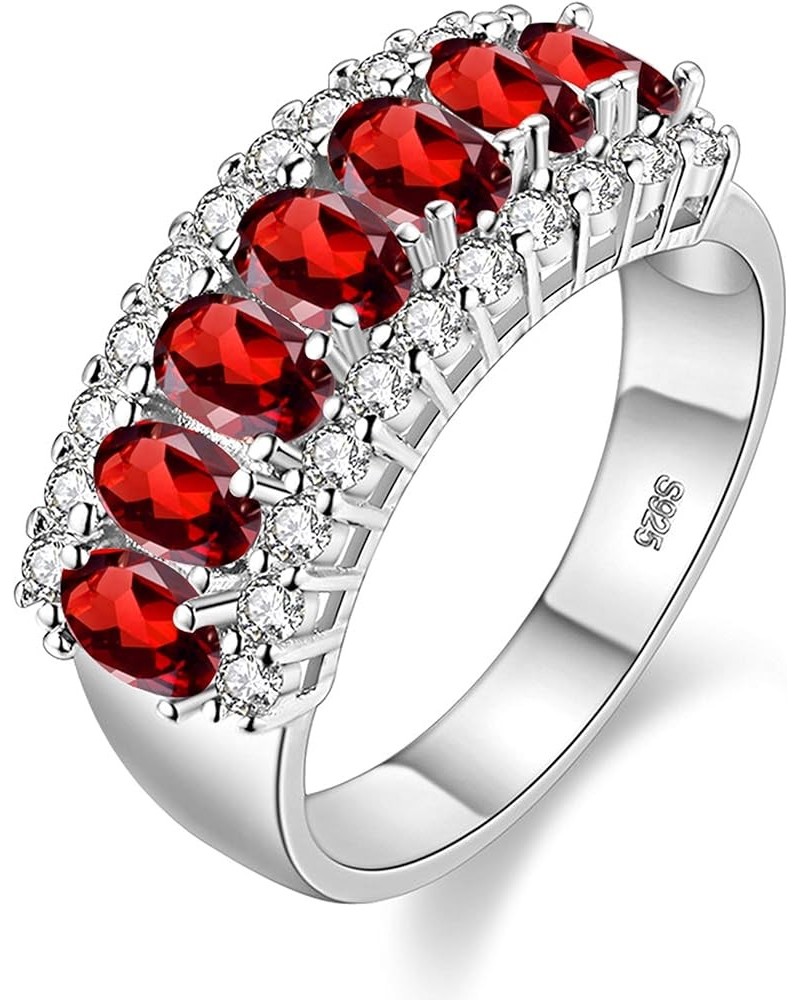 Beautiful Women's 7 Stones Wedding Band Oval Cubic Zirconia Engagement Anniversary Rings J501 Platinum-Red $8.11 Bracelets