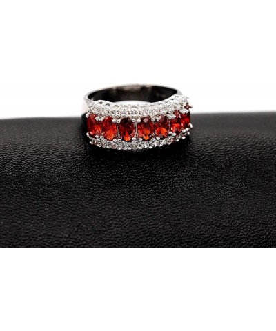 Beautiful Women's 7 Stones Wedding Band Oval Cubic Zirconia Engagement Anniversary Rings J501 Platinum-Red $8.11 Bracelets