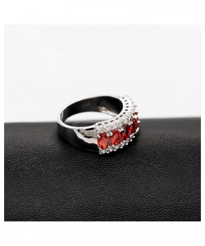 Beautiful Women's 7 Stones Wedding Band Oval Cubic Zirconia Engagement Anniversary Rings J501 Platinum-Red $8.11 Bracelets