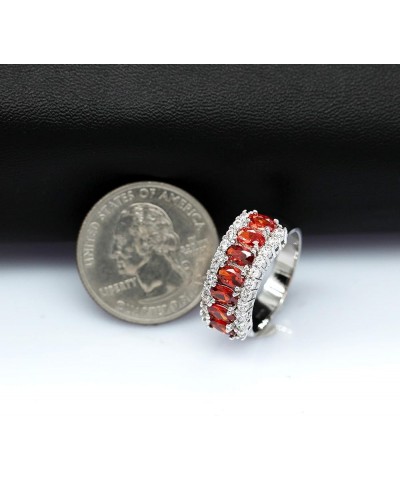 Beautiful Women's 7 Stones Wedding Band Oval Cubic Zirconia Engagement Anniversary Rings J501 Platinum-Red $8.11 Bracelets