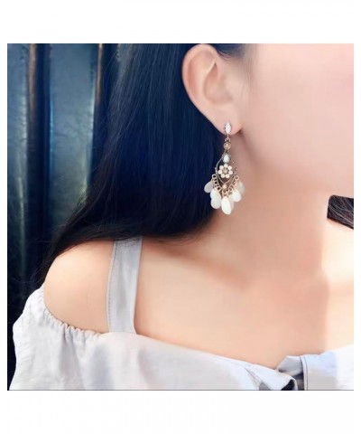 Bohemian Baroque Tassel Earrings for Women Girls Cubic Zirconia Dangle Drop Hook Earrings Threader Statement Earrings $7.27 E...