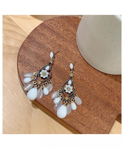 Bohemian Baroque Tassel Earrings for Women Girls Cubic Zirconia Dangle Drop Hook Earrings Threader Statement Earrings $7.27 E...