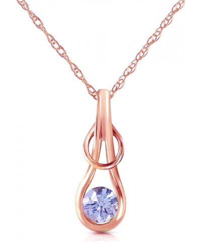 14K Solid Gold Necklace with Natural Tanzanite Rose Gold 24.0 Inches $187.86 Necklaces