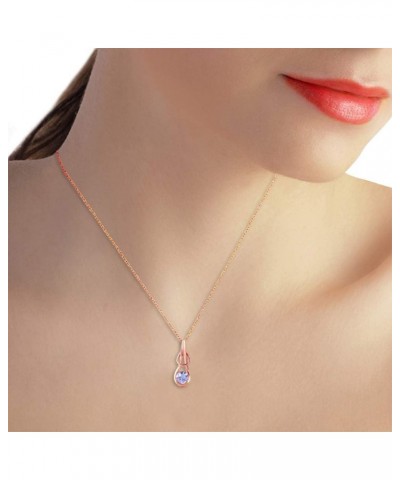 14K Solid Gold Necklace with Natural Tanzanite Rose Gold 24.0 Inches $187.86 Necklaces