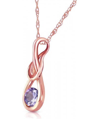 14K Solid Gold Necklace with Natural Tanzanite Rose Gold 24.0 Inches $187.86 Necklaces