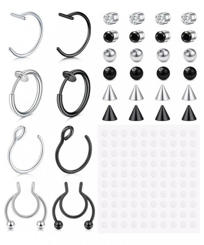 Fake Piercings Fake Lip Piercing Fake Lip Ring Fake Nose Ring Hoop Fake Snake Bites Fake Eyebrow Piercing Clip Lip Ring Fake ...