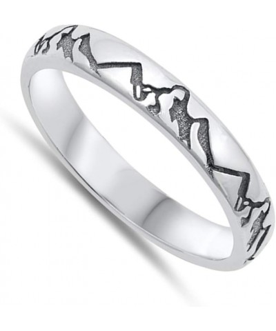 Oxidized Mountain Range Ring New .925 Sterling Silver Band Sizes 4-12 $13.61 Rings