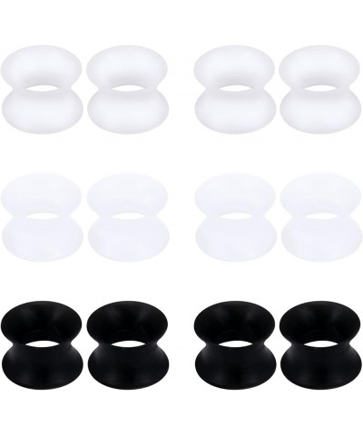 6 Pairs Ultra Thin Silicone Ear Plugs Tunnels Flexible Ear Earlets Ear Skin Flexible Flesh Tunnel Expander Stretching Gauge E...