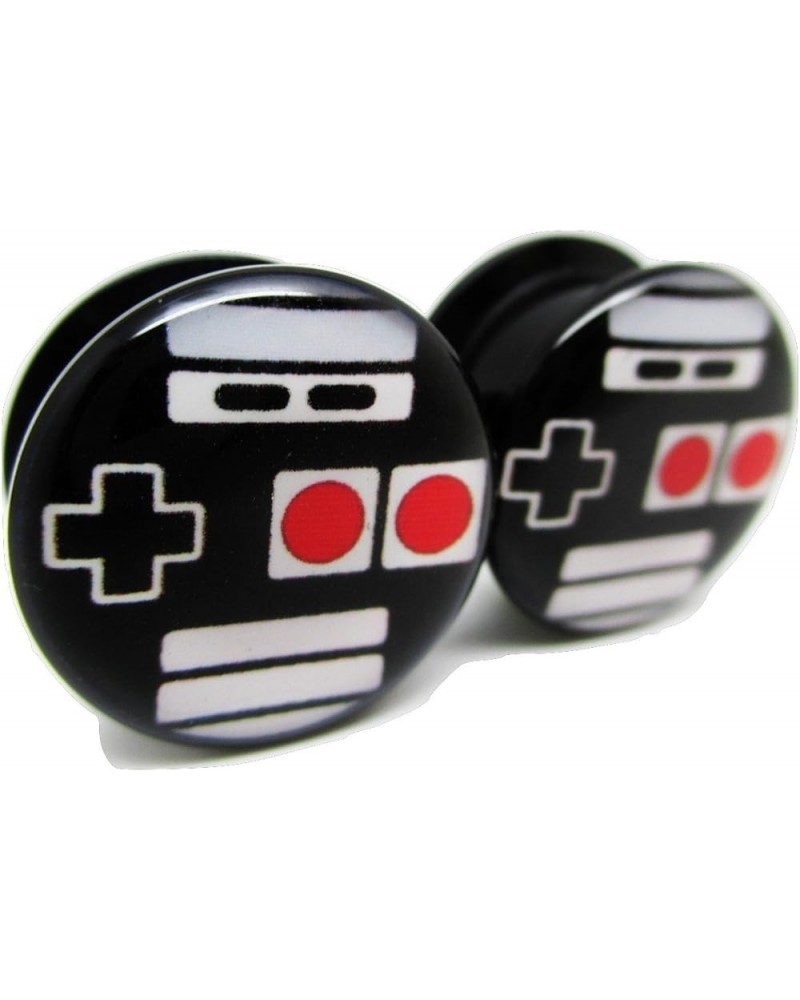 Retro Video Game Controller Ear Plugs - Acrylic - Screw-On - New *Pair* - 8 Sizes 00 Gauge (10mm) $10.59 Body Jewelry